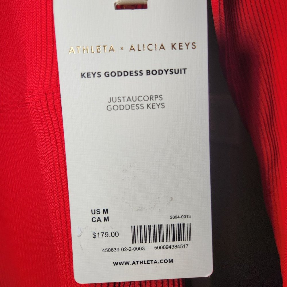 SALE! NWT Athleta Alicia Keys Goddess Bodysuit in Tropical Red - Size M - Picture 7 of 8